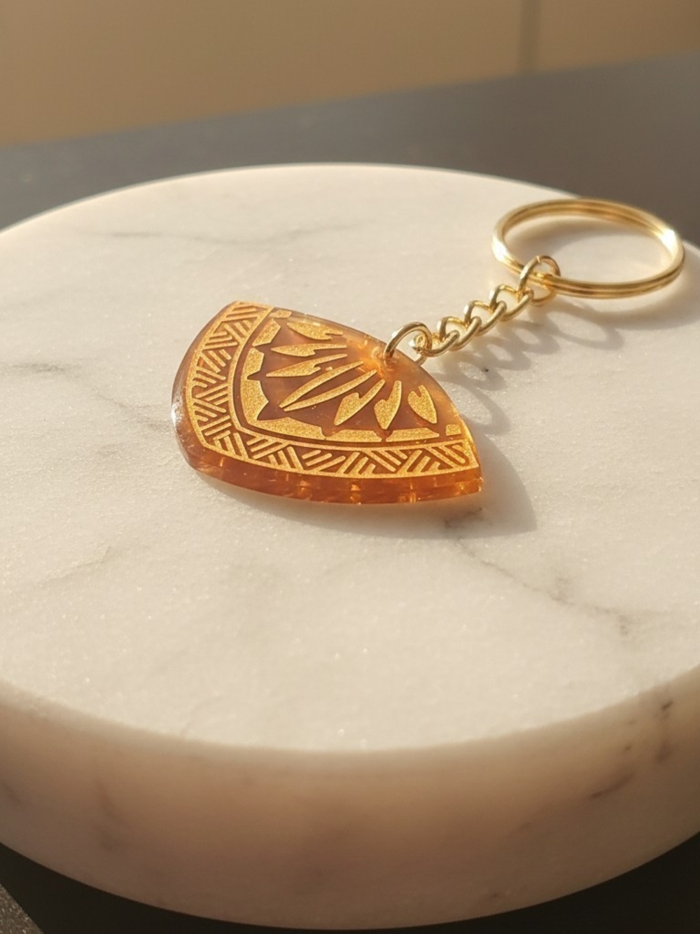 Gold Geometric Keychain - Picture 2 of 2